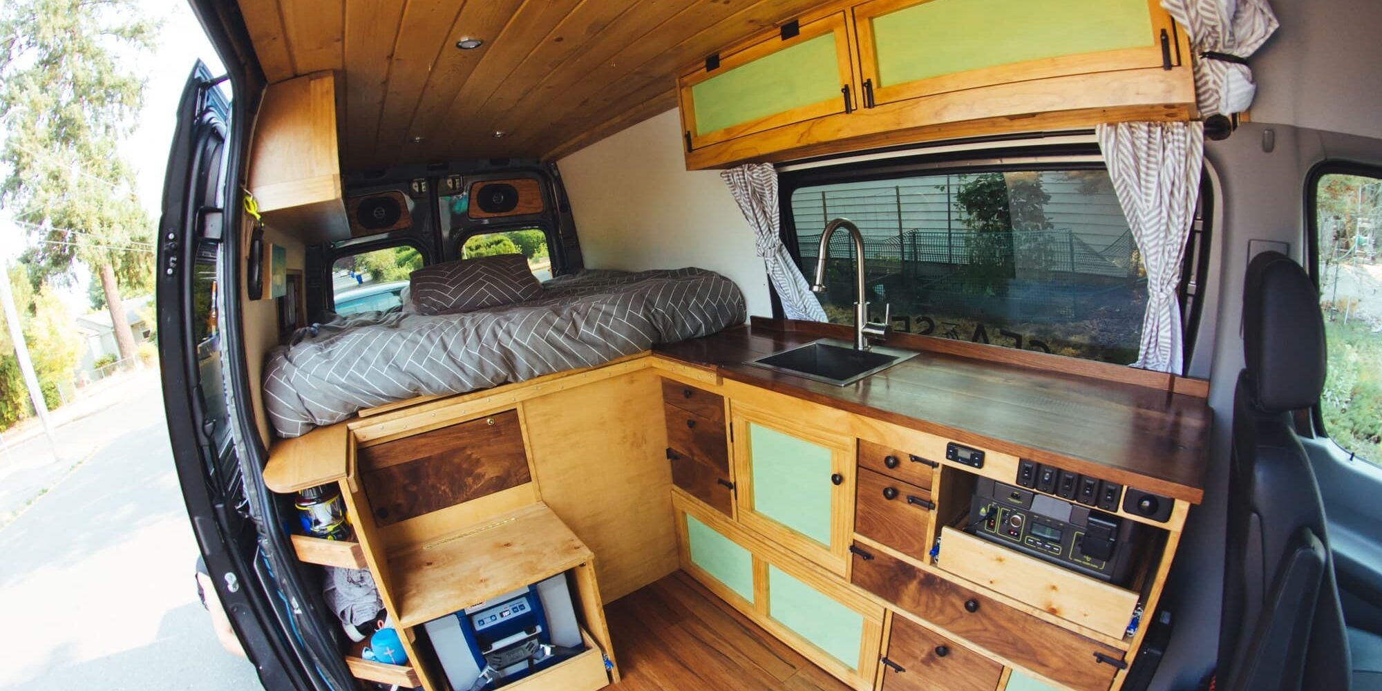 van life 1 A custom van interior, built for comfort during a long road trip