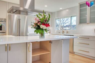 custom kitchen island with interior storage
