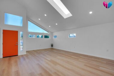 entryway with new flooring and paint